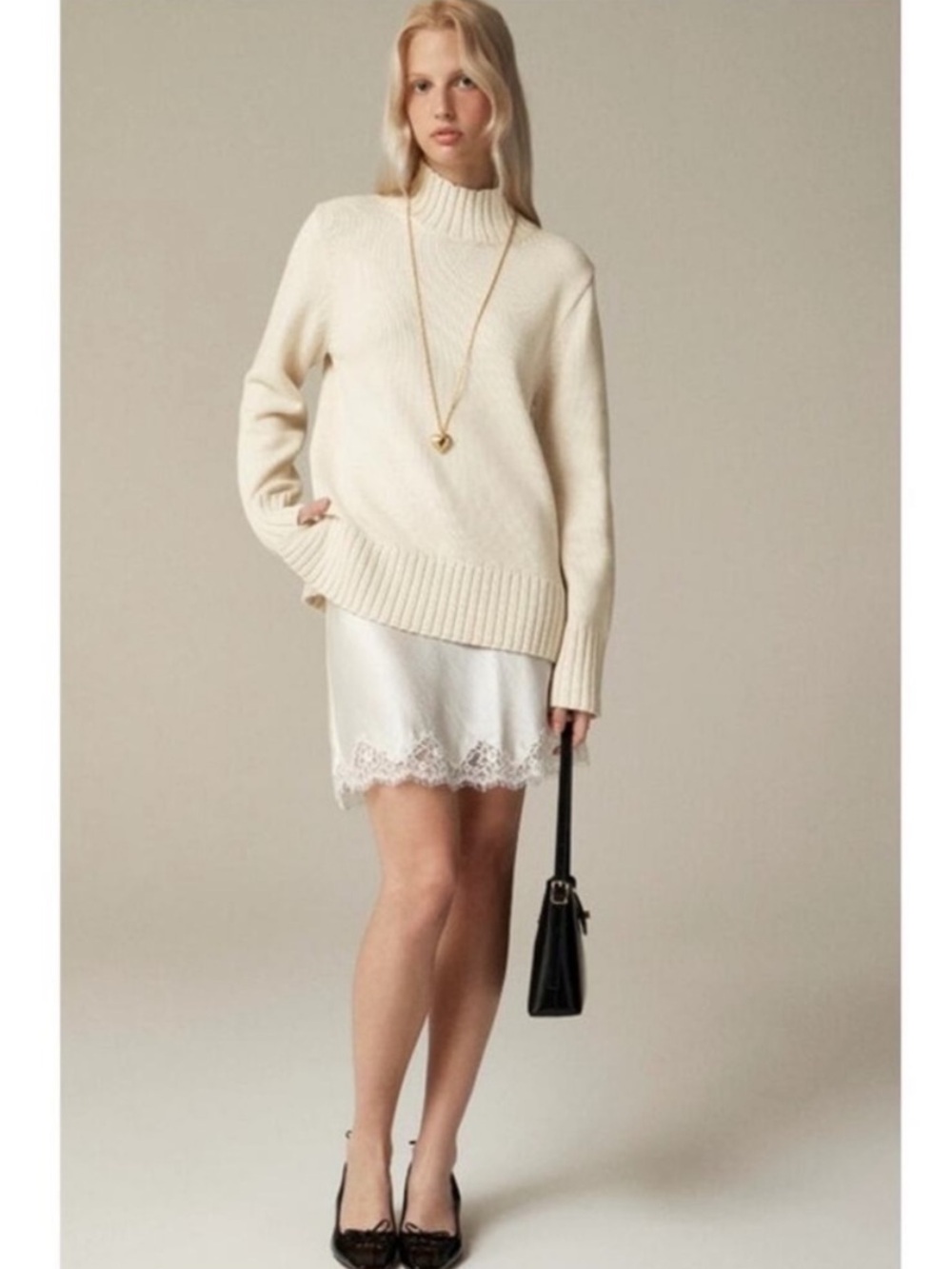 J. Crew Cozy Cotton Cream Turtleneck Sweater women’s sz XXL cotton Relaxed fit - Picture 13 of 13